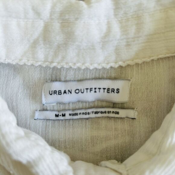 Urban Outfitters Button Up Blouse Women Medium White Cotton Feminine Comfy Boho - Picture 3 of 15